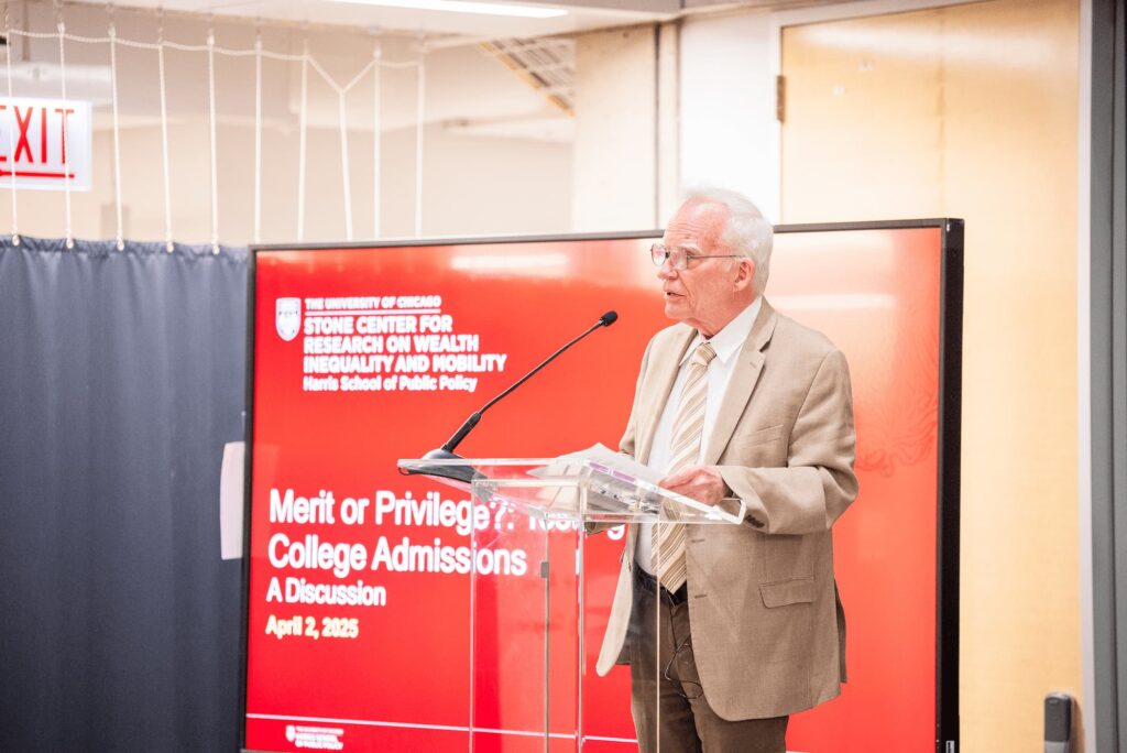 A panelist speaks from the podium during the session.