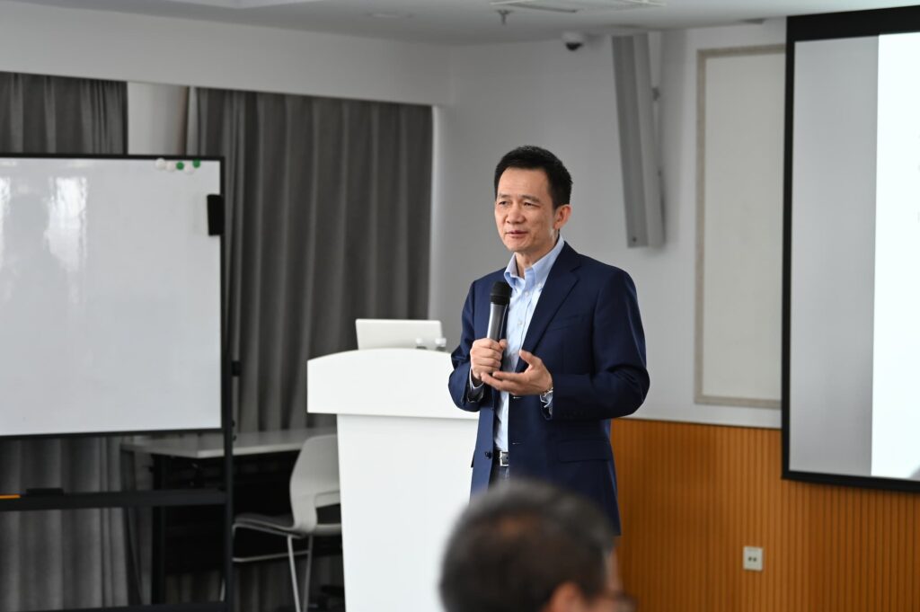 The speaker shares their perspective with the audience.